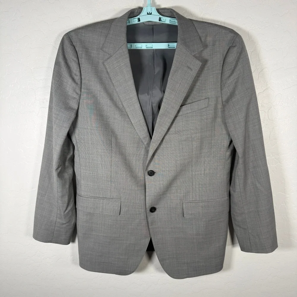 Bonobos Blazer Mens 42R Gray Slim Fit Two Button Wool Blend Sport Coat Plaid